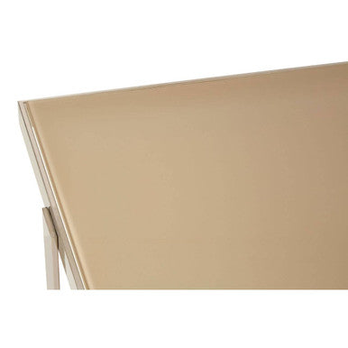 Rectangular Frosted Glass Coffee Table in Gold and Silver Finish Frame | Demas