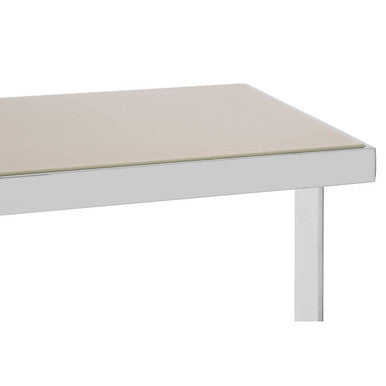 Frosted Glass Console Table with Gold and Silver Finish Frame | Demas