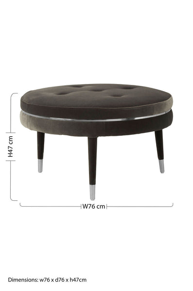 Manhattan Grey Velvet Footstool