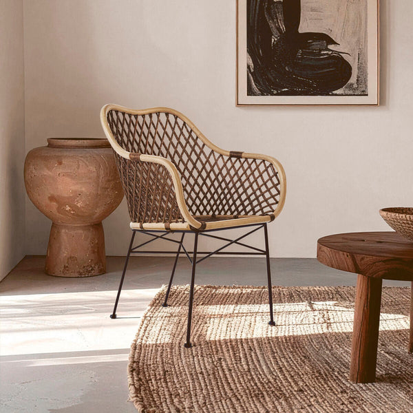 Manado Natural Rattan and Metal Chair