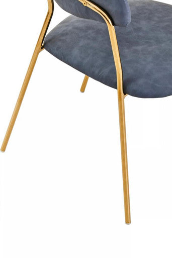 Dark Grey Faux Leather Dining Chair | Tamzin