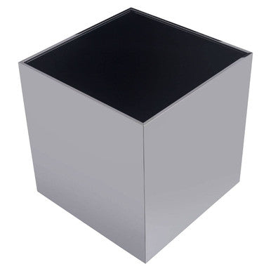 Carlox Black Glass and Chrome Finish Square Side Table