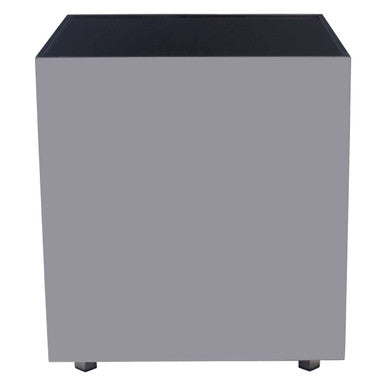 Carlox Black Glass and Chrome Finish Square Side Table