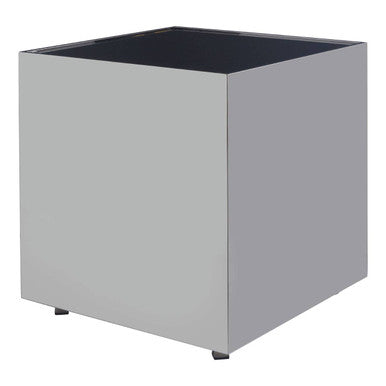 Carlox Black Glass and Chrome Finish Square Side Table