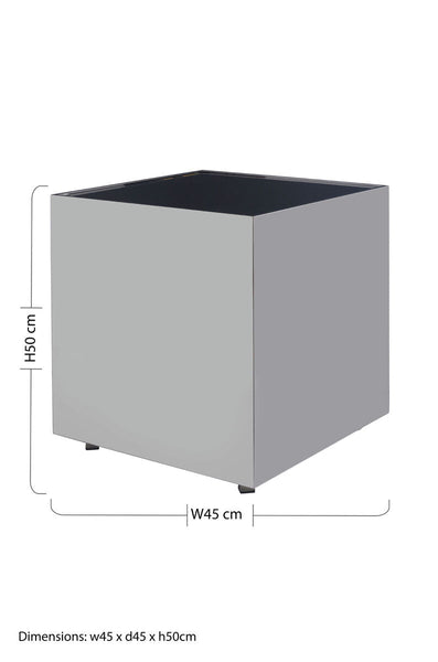 Carlox Black Glass and Chrome Finish Square Side Table