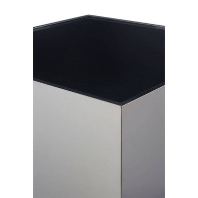 Carlox Black Glass and Chrome Finish Square Side Table