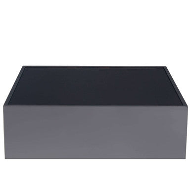 Carlox Black Glass and Chrome Finish Square Side Table