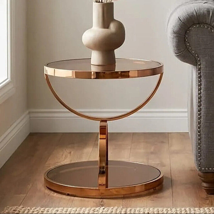 Tula Smoked Glass Round Side Table