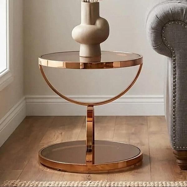 Tula Smoked Glass Round Side Table