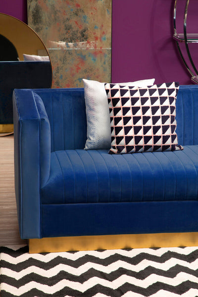 Opal 3 Seat Deep Blue Sofa