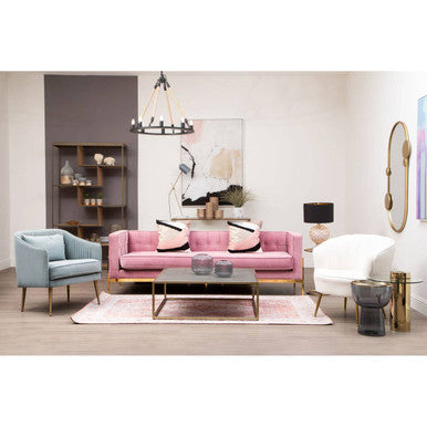 Textured Shahgreen Top and Gold Finish Square Coffee Table | Kempton