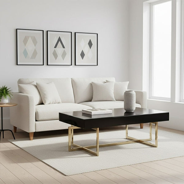 Ragusa Black Mirrored Glass Coffee Table