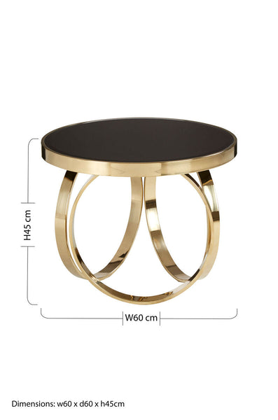 Black Mirrored Top Round Coffee Table | Ragusa
