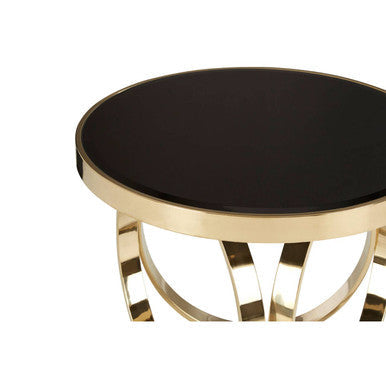 Black Mirrored Top Round Coffee Table | Ragusa