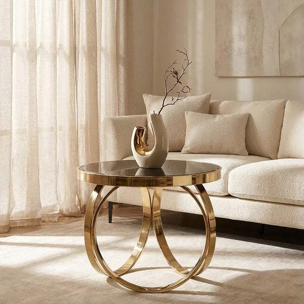 Black Mirrored Top Round Coffee Table | Ragusa