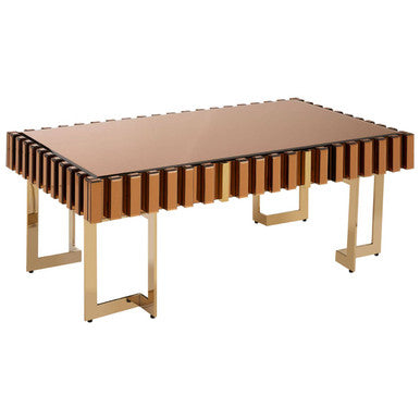 Rivoli Gold Mirrored Coffee Table with Drawer