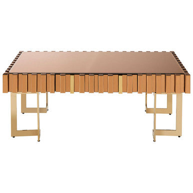 Rivoli Gold Mirrored Coffee Table with Drawer
