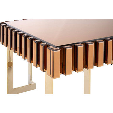 Rivoli Gold Mirrored Coffee Table with Drawer