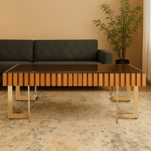 Rivoli Gold Mirrored Coffee Table with Drawer