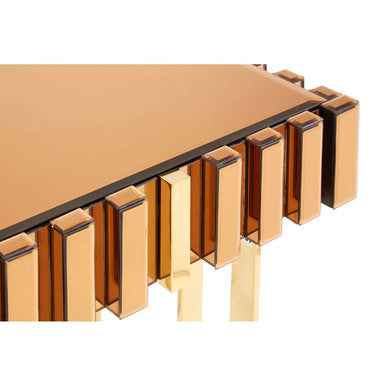 Glass Top Gold Finish Square Side Table | Rivoli