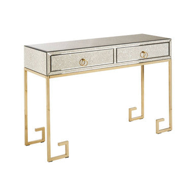 Rieti Antique Mirrored and Gold Finish 2 Drawer Console Table