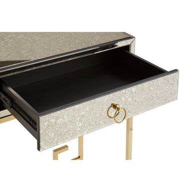 Rieti Antique Mirrored and Gold Finish 2 Drawer Console Table