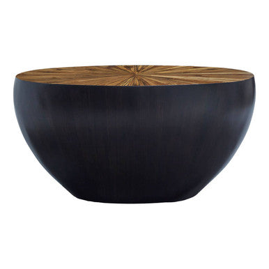 Gabo Ebony Bamboo Top Round Console Table