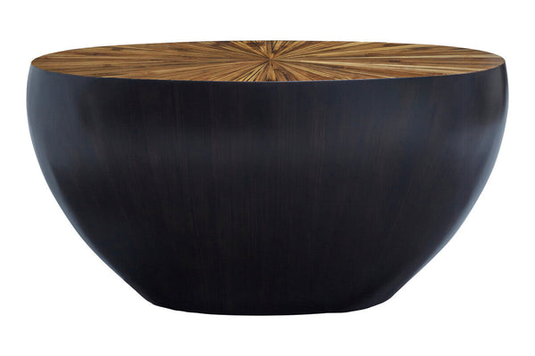 Gabo Ebony Bamboo Top Round Console Table