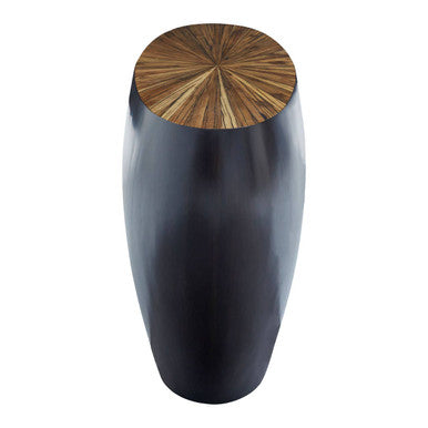 Gabo Ebony Bamboo Top Round Console Table