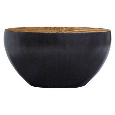 Gabo Ebony Bamboo Top Round Console Table