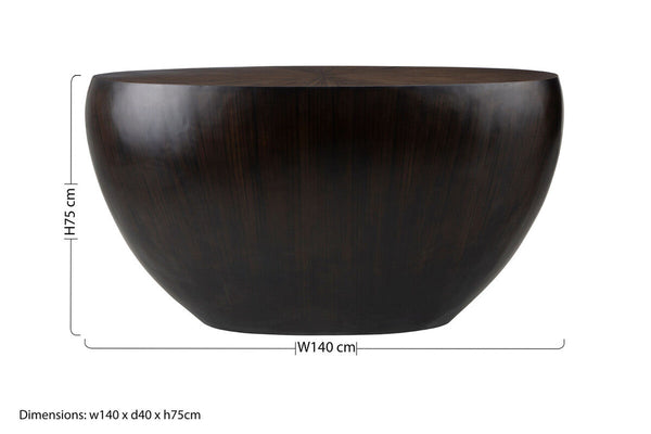 Gabo Ebony Bamboo Top Round Console Table