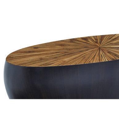 Gabo Ebony Bamboo Top Round Console Table