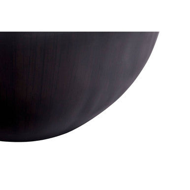 Natural Starburst Patterned Wood Top Round Ebony Small Console Table with Grey Bamboo Base | Gabo