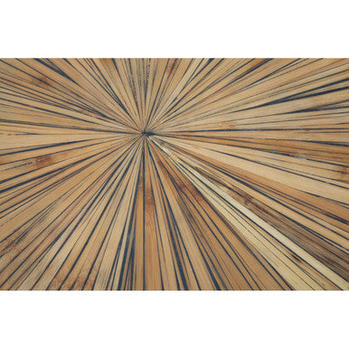 Natural Textured Bamboo Top Side Table with Silver Stainless Steel Frame | Gabar
