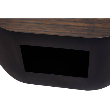 Gabelle Ebony Bamboo Oval Side Table