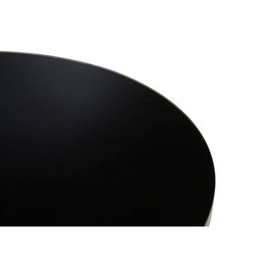 Anzio Black Glass Round Coffee Table with Silver Finish Base