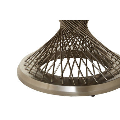 Anzio Black Glass Round Coffee Table with Silver Finish Base