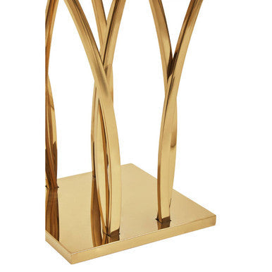 Arenza White Marble Side Table with Gold Finish Frame