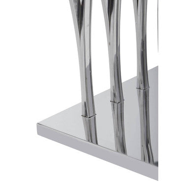 Arenza Black Marble Console Table with Silver Finish Frame
