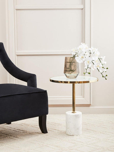 Oria White Marble End Table