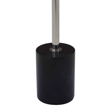 Silver Frame T-Shape End Table with Black Marble Top | Oria