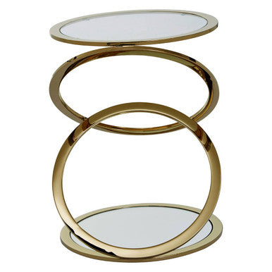 Oria Clear Glass Side Table with Gold Finish Frame