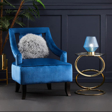 Oria Clear Glass Side Table with Gold Finish Frame