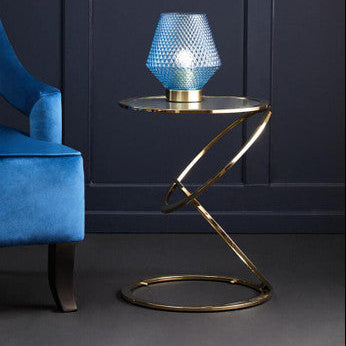 Oria Clear Glass Side Table with Gold Finish Frame