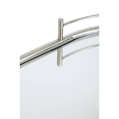 Oria Mirrored Glass Drinks Trolley with Silver Finish Frame