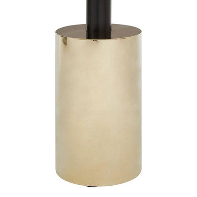 Oria Clear Glass Round Side Table with Black and Gold Finish Base