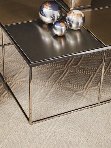 Brushed Gold and Silver Square Coffee Table | Oria