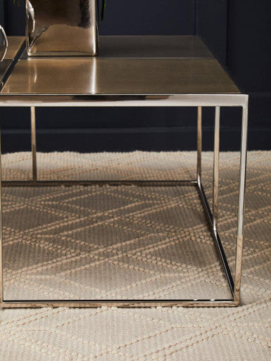 Brushed Gold and Silver Square Coffee Table | Oria