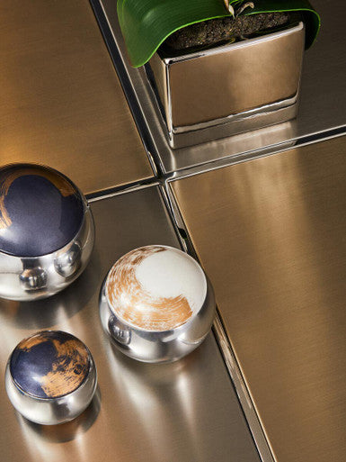 Brushed Gold and Silver Square Coffee Table | Oria