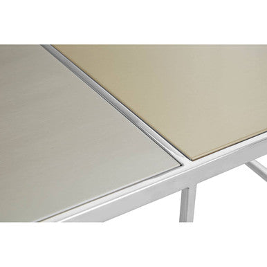 Brushed Gold and Silver Square Coffee Table | Oria